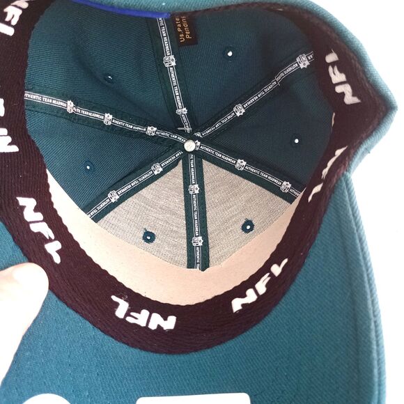 NFL Reebok Philadelphia Eagles Flex Fit Fitted Hat Cap M/L Football Gear 6 Panel - Picture 4 of 7